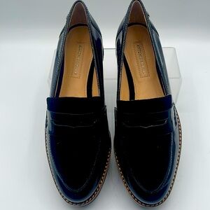 Antonio Melani Loafers Bradlie Black Platform Patent Leather Slip On Shoes, 7